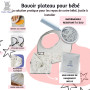 Hello Hippo® Kit 2 bavoirs et plateau de diversification imperméables gris à motif pour chaise haute bébé - Bavoirs + plateau d’