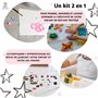 Hello Hippo® Kit 2 bavoirs et plateau de diversification imperméables gris à motif pour chaise haute bébé - Bavoirs + plateau d’