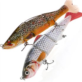 Pack 2 Leurres Swimbait Articulés 12 cm 17 g – Truite Flottante & Gardon Coulant – Leurre Pêche Brochet