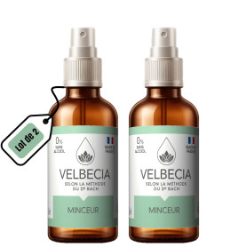 Velbecia® - Fleurs du Dr Bach Minceur 50 ml +1 OFFERT - SANS ALCOOL - Spray Utilisation facile - Pour éviter le grignotage