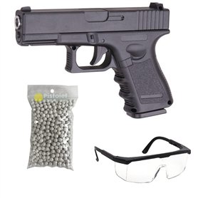 2EAGLE Pack Airsoft Pistolet modèle Galaxy G.17 à Ressort/matière: métal/Puissance 0.5 Joule/livré avec Accessoires