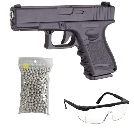 2EAGLE Pack Airsoft Pistolet modèle Galaxy G.17 à Ressort/matière: métal/Puissance 0.5 Joule/livré avec Accessoires