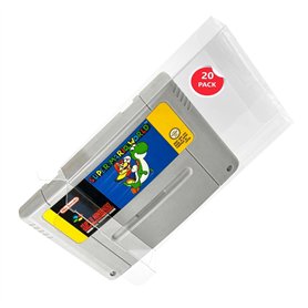 Link-e : 20 X Boitier de Protection en Plastique Compatible avec Cartouche de Jeu sur Console Super Nintendo SNES