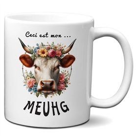 L'Esprit Des Anges Tasse Mug Vache Cadeau Humour Original - Ceci est mon Meuhg - Amusant Rigolo Drole Collègue Ami
