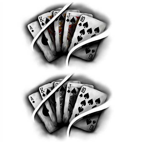 x3 Tatouage Éphémère jeu de cartes - 1 lot de 3 Feuilles de tatouage temporaire | Bras