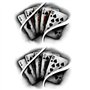 x3 Tatouage Éphémère jeu de cartes - 1 lot de 3 Feuilles de tatouage temporaire | Bras