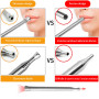 Soufflet Téléscopique Inox - Lot de 2 - Tube de Soufflage Pliable Embout Ergonomique Soufflet à bouche Bouffadou Allume Feu Kit 