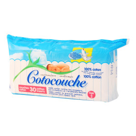 Cotocouches - Paquet de 30 Couches 100% Coton 2 ème Age - Tetra médical