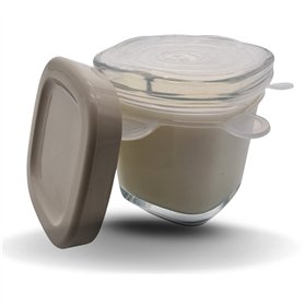 Couvercles en silicone transparent pour pots en verre de yaourtière SEB Multidélices - Durables