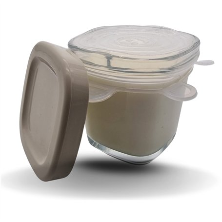 Couvercles en silicone transparent pour pots en verre de yaourtière SEB Multidélices - Durables