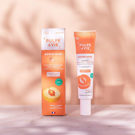 Pulpe de Vie - Soin Visage Bonne Mine 2-en-1 à l'Abricot Bio 40ml - Effet Soleil