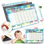 MARKETIFAR Tableau Recompense Enfant - 3 Feutres et Brosse Inclus - Tableau Magnétique de Motivation pour Bon Comportement avec 