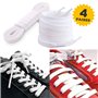 MARKETIFAR Lacets Blancs pour Baskets-4 Paires Lacet Blanc-Lacet Chaussure-Parfait pour Converse Haute-Lacets blancs plats-150 c