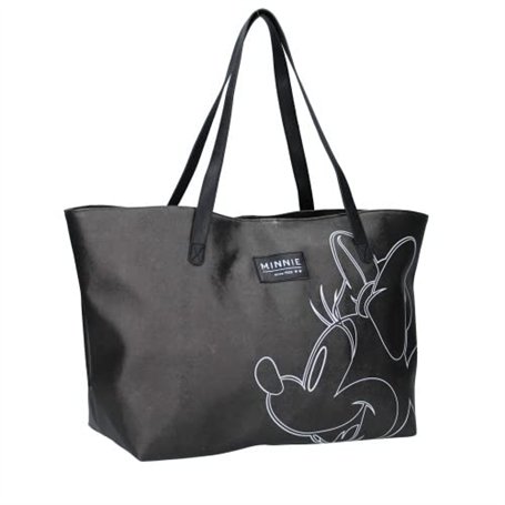 mybagstory - Sac Shopping - Minnie - Disney - Femme - Adolescente - Plage - Courses - Lycée - Collège - Taille 56 cm - Bretelles
