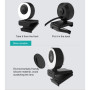 Cleyver Webcam USB pour visioconférence, HD 1080p, Connexion USB-A, Microphones antibruit, Angle de Vue à 96°, Anneau Lumineux, 