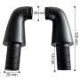 colonnettes noires mat pour robinet de baignoire (inclinées,excentriques)