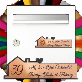 UVACN Plaque de boîte aux lettres originale Ma maison 3D 125x40mm Ep.1.6 Multicolore PVC HD 500 DPI
