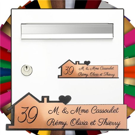 UVACN Plaque de boîte aux lettres originale Ma maison 3D 125x40mm Ep.1.6 Multicolore PVC HD 500 DPI