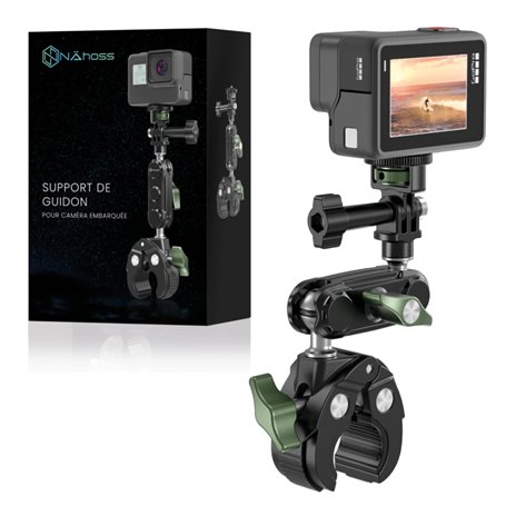 nähoss-Support gopro Guidon de Moto-Rotatif 360° en Aluminium | Compatible caméra Go Pro