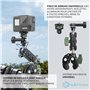 nähoss-Support gopro Guidon de Moto-Rotatif 360° en Aluminium | Compatible caméra Go Pro, Insta360, DJI | Fixation Pince Antidér