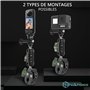 nähoss-Support gopro Guidon de Moto-Rotatif 360° en Aluminium | Compatible caméra Go Pro, Insta360, DJI | Fixation Pince Antidér