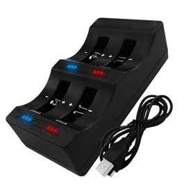 BenjiPower - Chargeur de Piles Plates/Boutons Universel à 4 emplacements (LIR2032