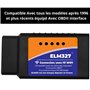 Elm327® WiFi OBDII + Srvice Francais 7/7J - LIT ET EFFACE Les Codes ERREURS Instantané, Valise de Diagnostic Tous VÉHICULES - An