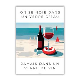 KILILA Affiche décoration murale humour vin