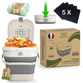 Poubelle Compost Appartement composteur de Cuisine Pliable avec Couvercle