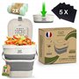 Poubelle Compost Appartement composteur de Cuisine Pliable avec Couvercle