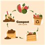 Poubelle Compost Appartement composteur de Cuisine Pliable avec Couvercle, Poubelle de Cuisine Alimentaire Anti Odeur - avec kit