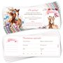 SoKawaï - 12 invitations anniversaire en Français | Thème Équitation - Cheval | Format ticket | Adresse détachable