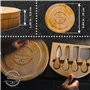 VersaCulina Plateau Fromages en Bois avec Couteaux à Fromage – Bambou – Excellente Idée Cadeau – Apéritif – Planche apéro –servi