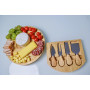 VersaCulina Plateau Fromages en Bois avec Couteaux à Fromage – Bambou – Excellente Idée Cadeau – Apéritif – Planche apéro –servi