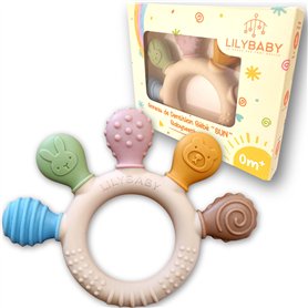 Anneau de dentition bébé "Sun" de LILYBABY® jouet dentaire souple en silicone réfrigérant