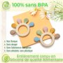 Anneau de dentition bébé "Sun" de LILYBABY® jouet dentaire souple en silicone réfrigérant, sans BPA, sans danger, nettoyage faci
