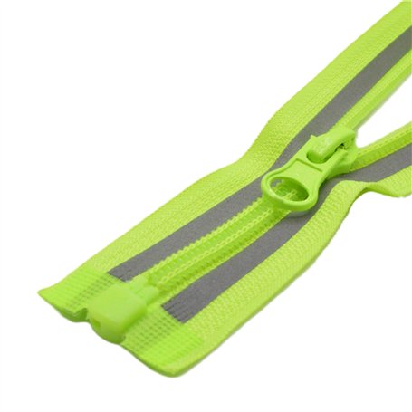 CHAVALLYS - 75 cm - #5mm Maille - Fermeture Éclair Réfléchissant Zip à Glissière Séparable Jaune Fluo