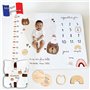 Keep'Love - Couverture Étape Bébé - Tapis Mois Bebe en Français - Tapis Photo Bebe Mois - Cadeau Naissance Fille Garçon - Baby S