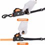 LODD - Sangles à Cliquet Automatique 3,2 m x 25 mm avec Valise de Transport – Résistance Max 700 kg, Certifiées EN12195-2. (Lot 