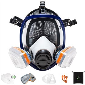 AirGearPro G-750 Masque de Protection Respiratoire Intégral avec Filtres A1P2 | Masque à gaz Anti-poussière pour Peinture