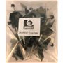 LAURENT FIXATION VIS BAC ACIER et CAVALIER, 25 KITS DE EN SOMMET NERVURE POUR TOLE ONDULEE, PRET A POSER, 6.5x100mm+CAVALIER RAL