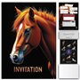 Lola et Louis (L&L) 10 Cartes Invitation Enfants avec Enveloppes pour fille et garçon • MESSAGE SECRET À GRATTER • Thème Cheval