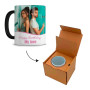 Mug Personnalisé 1 ou 2 photos et textes, anse et interieur noir - Tasse à cafe personnalisable - Mug original - Traitement Phot