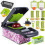 Mandoline 16-en-1 - Coupe-Légumes Multifonction avec Lames Interchangeables