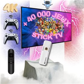 Console RETROGAMING & Box TV Android | 14 EMULATEURS INTÉGRÉS | Console DE Jeux Stick TV (40000 Jeu Video) | HDMI 8K | Console R
