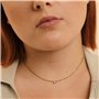 Les Merveilleuses | Bougie Bijou Parfum Fleur de Thé | Céramique Vert | Collier Solitaire Cristal Swarovski Plaqué Or 18 Carats 