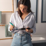 Y-Brush CleanMate - Brosse à Dents Électrique Sonique - Rechargeable USB-C - 2 Mois d'Autonomie - 5 modes de brossage - 4 têtes 