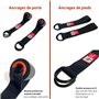 Pack de Musculation Élastiques + Sangles de Suspension | 6 élastiques (5 à 70kg) | 10 Accessoires (Barre, poignées, Sangles de C