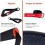Pack de Musculation Élastiques + Sangles de Suspension | 6 élastiques (5 à 70kg) | 10 Accessoires (Barre, poignées, Sangles de C