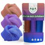 Lot de 3 filets de bain : exfoliants africains à double texture - côté doux et côté exfoliant pour un soin corporel sur-mesure -